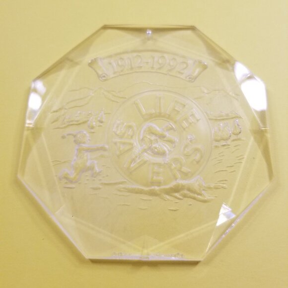 Rare 1992 Lifesavers Elf Snowball Clear Acrylic Ornament Collector's Item - Picture 2 of 3